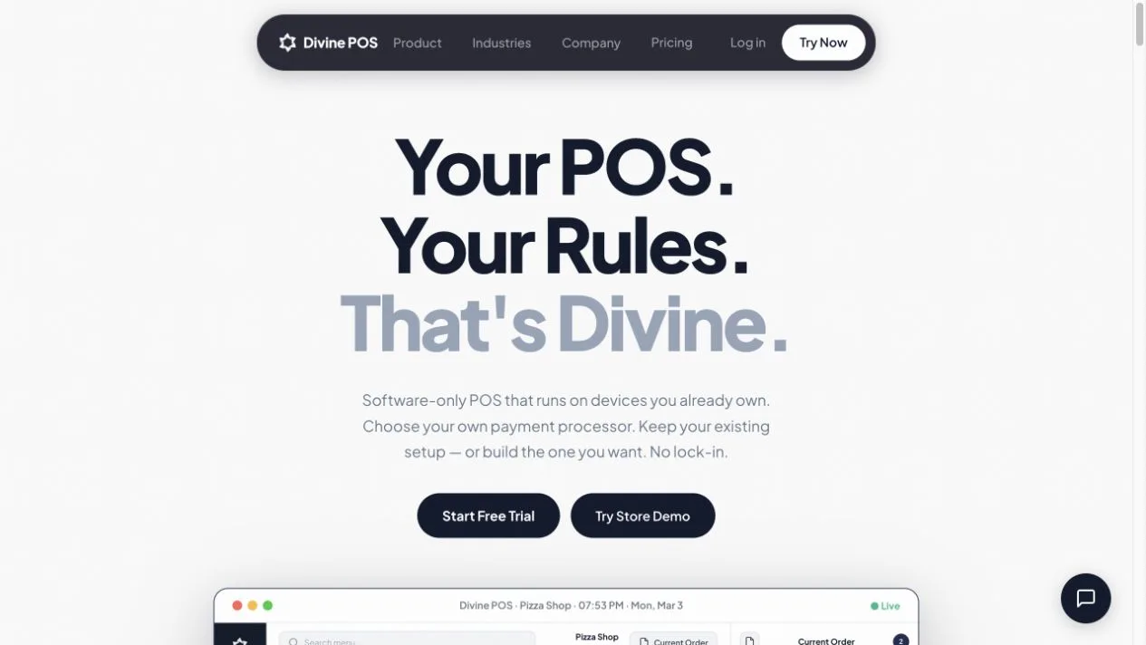 Divine POS — Software product + marketing site